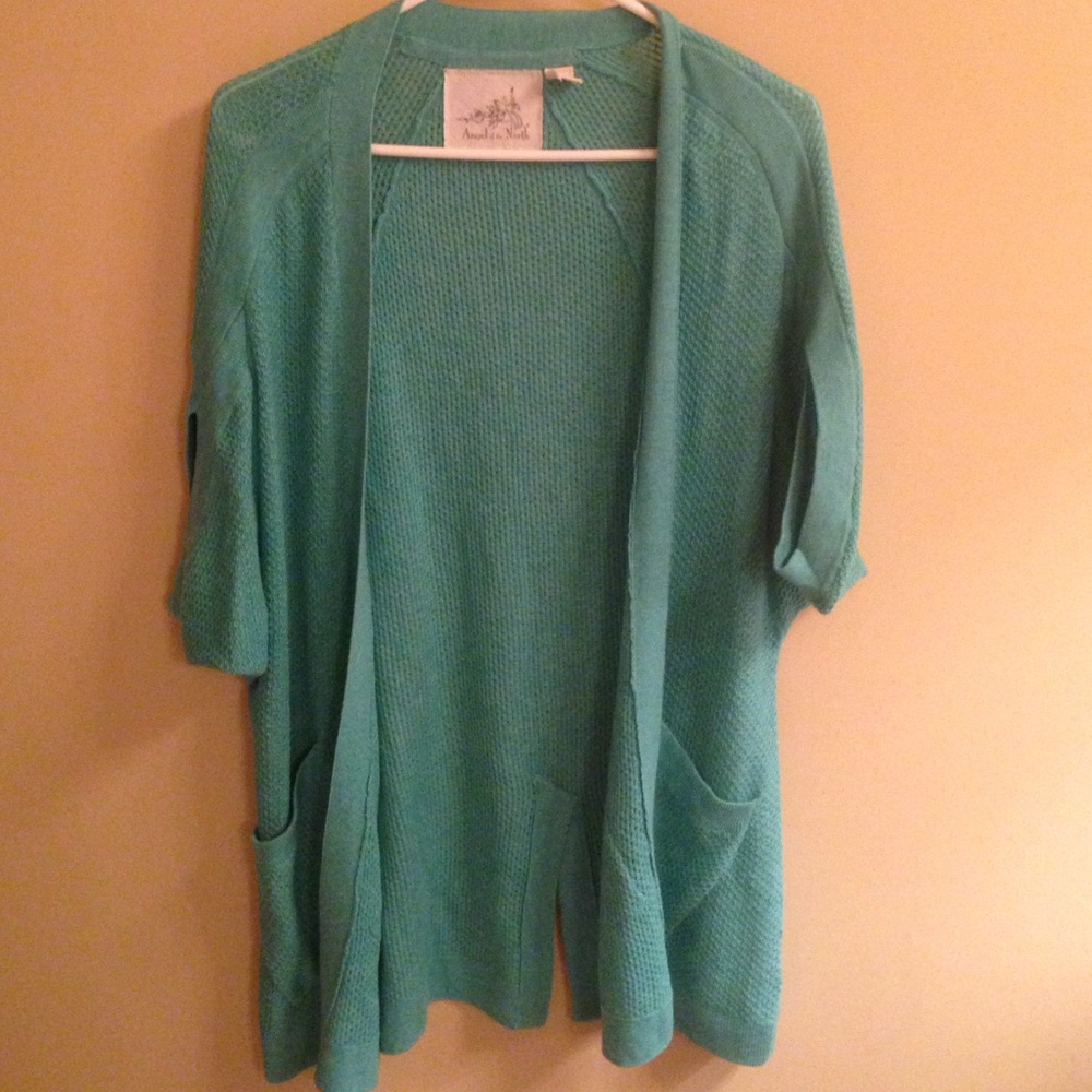 Angel of the North teal shrug